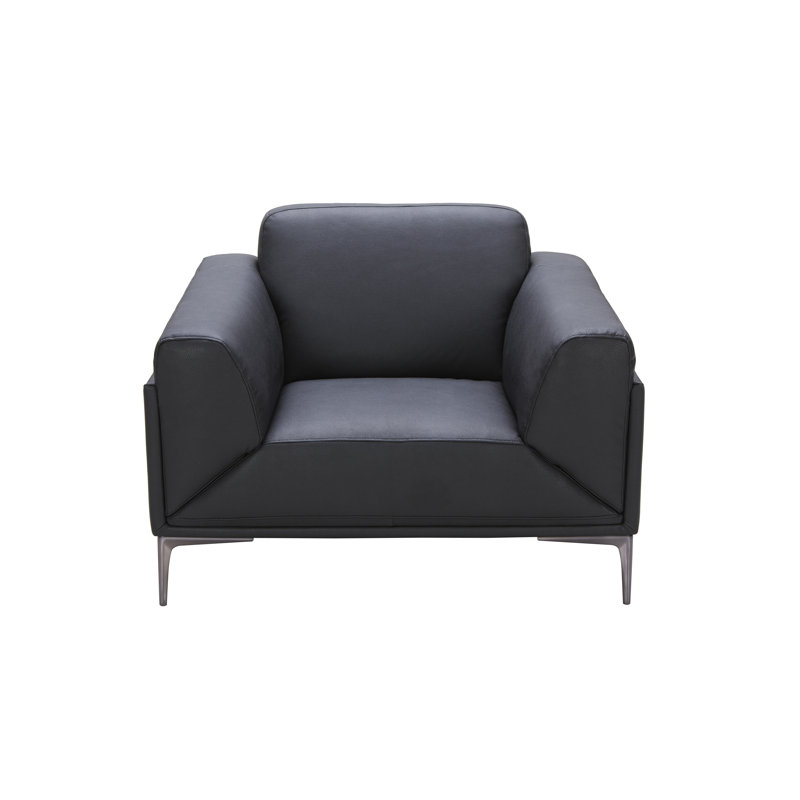 Rory Faux Leather Armchair, Black Faux Leather