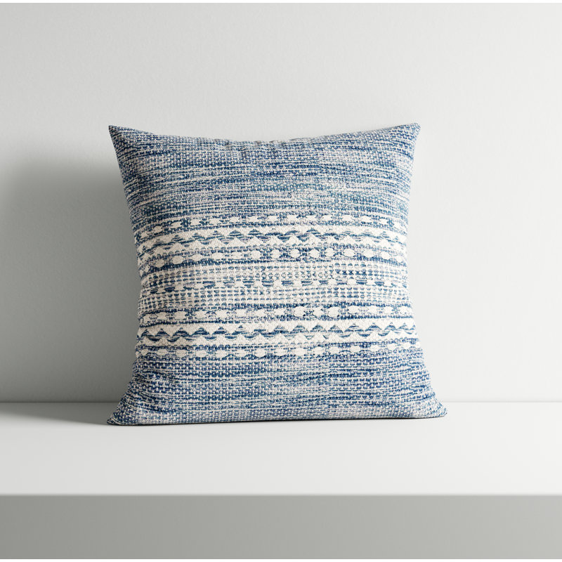 Coussin Julian, 18 po x 18 po, Bleu marine, Duvet