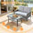 4 Piece Rattan Sofa Seating Group with Cushions-1914947964