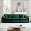 Canapé modulaire de style Mid-Century 3 places avec 2 accoudoirs / 3 coussins décoratifs pour le salon | Vert sauge | Velours côtelé-829528357
