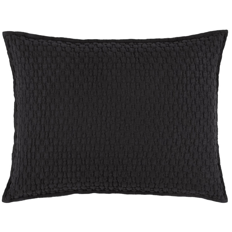 Lodi Matelasse Sham, Standard, Black