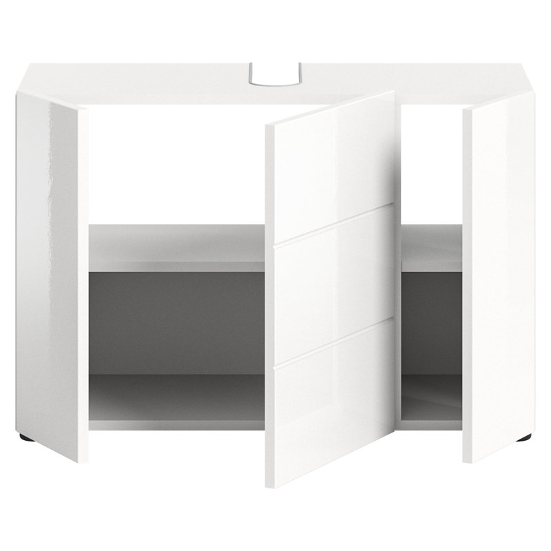 Perlean 82cm W Freestanding Standard Single Bathroom Vanity Base Only in White