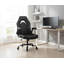 Chaise d'ordinateur noire à double usage pour la maison / le bureau, conception ergonomique en cuir synthétique, réglable avec support lombaire et accoudoirs pivotants-1984850851