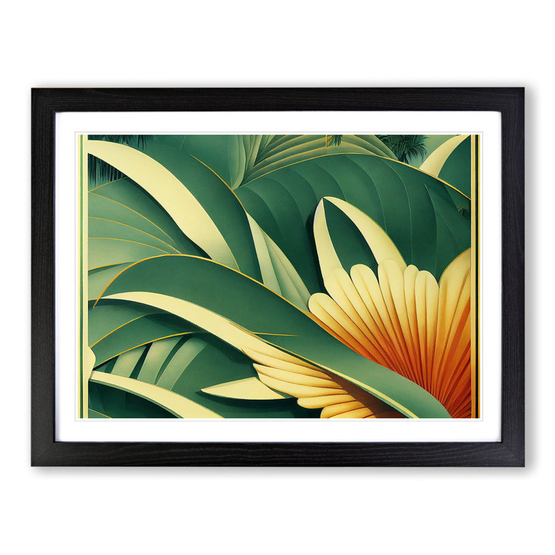 Ravishing Flowers Deco - Single Picture Frame Painting, 46cm H x 64cm W x 2cm D, Black Framed