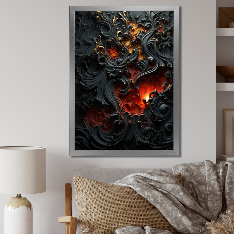 «Jadus Hebrew Calligraphy», reproduction d'art sur toile encadrée, H 44 po x l 34 po x P 1,5 po, Cadre photo argenté