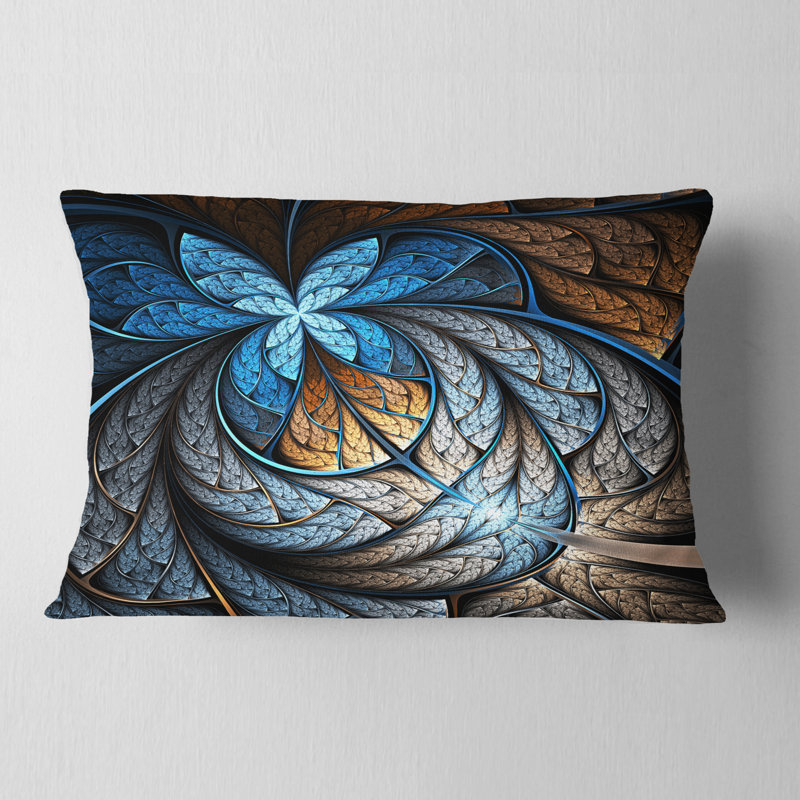 Coussin lombaire à motif floral fractal
