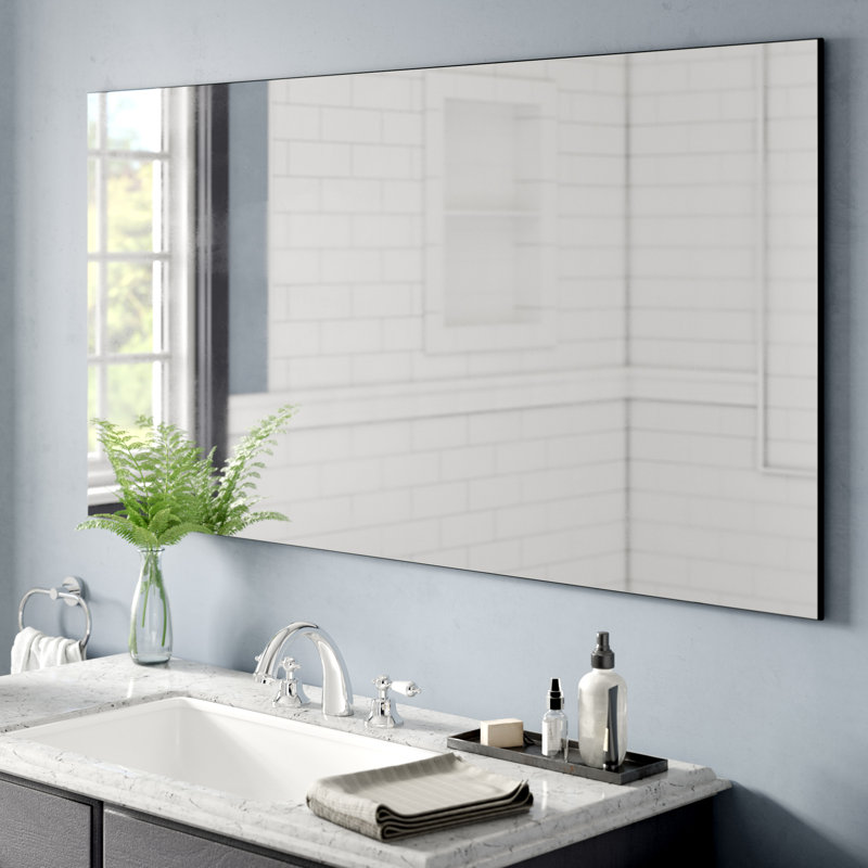 Azaireyah Modern & Contemporary Frameless Bathroom/Vanity Mirror, 30" H x 60" W