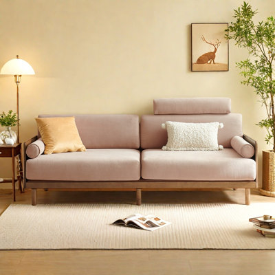 French Retro Living Room Solid Wood Sofa
