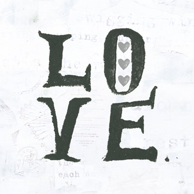 Love Grey Hearts - Wrapped Canvas Print