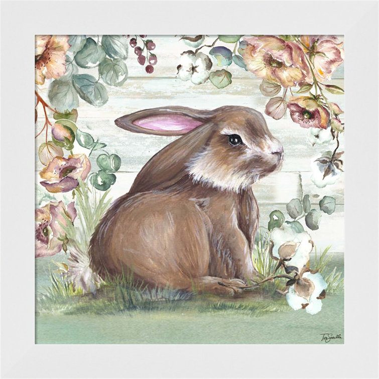 Zoomie Kids Bunny Buddies On Canvas by Laurie Korsgaden Print