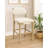Clara Bar Height Stool In Contemporary Linen Fabric On Solid Wood-115293466