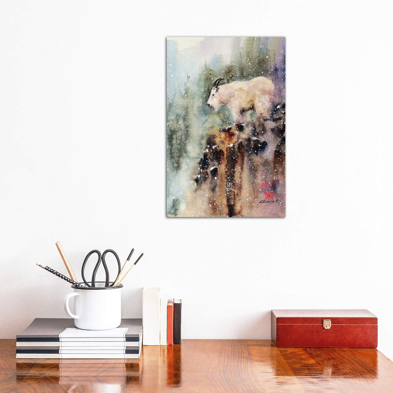 «Mountain Goat» - reproduction, H 8 po x l 12 po x P 0,75 po, Toile tendue