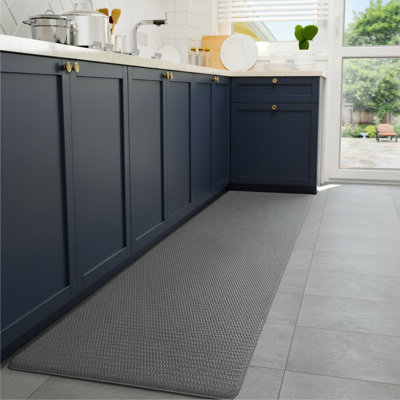 Gray, Washable, Anti-Fatigue Kitchen Mat, 17.1 X 95.1 Inches, Non-Slip, Wear-Resistant, Long Strip Absorbent And Easy-To-Clean Kitchen Rug.