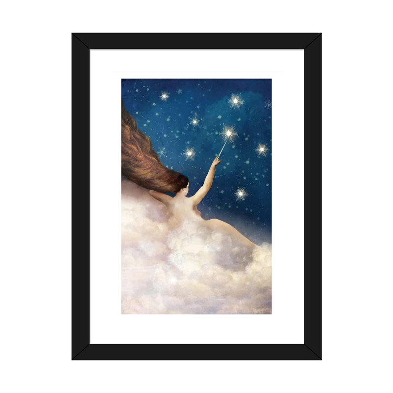 «Seven of Cups» par Catrin Welz-Stein - impression d'art graphique, Blanc, Papier encadré noir, H 24 po x l 16 po x P 1 po