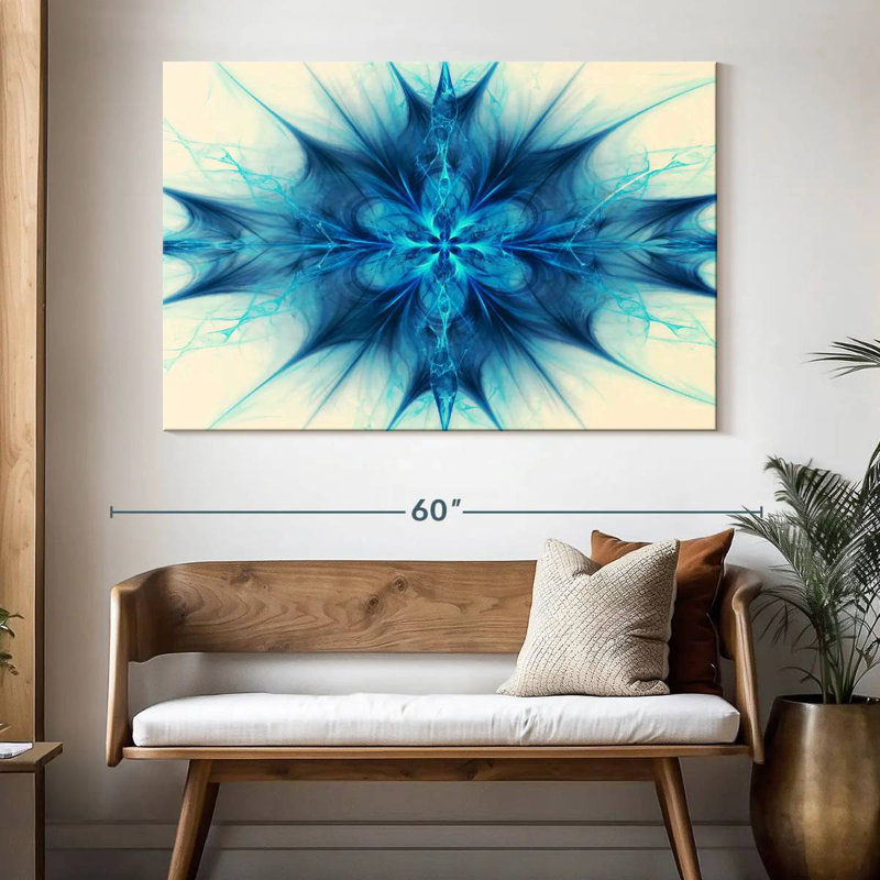 Avery Ice Flower Fractal Abstract, 34" H x 51" W