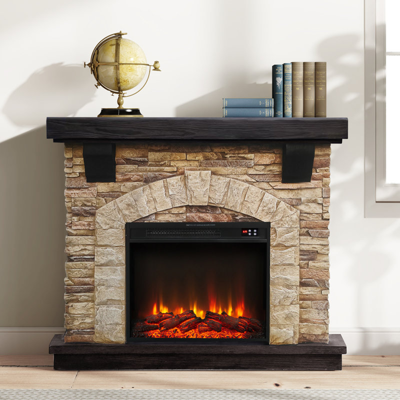 Troy 45'' W Electric Fireplace, Tan