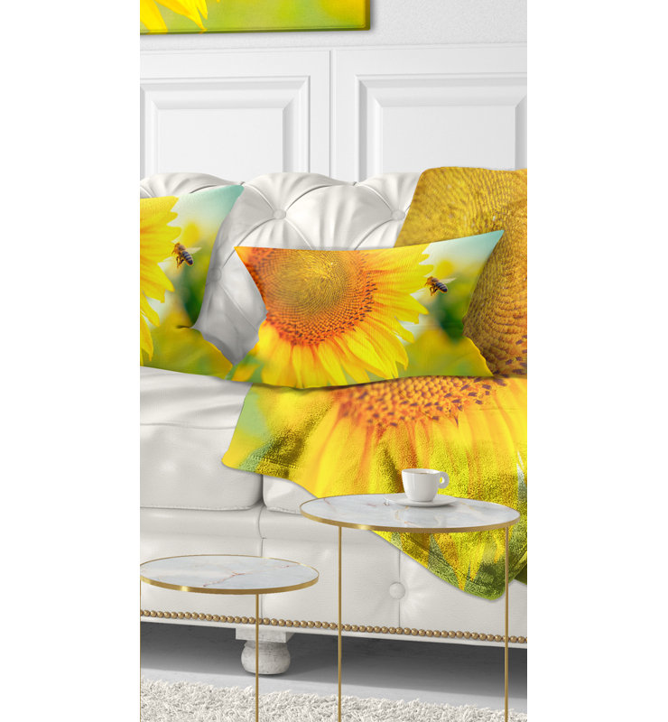 Coussin décoratif à fleurs magnifiques tournesols