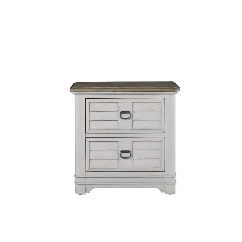 Ailany 30'' W Nightstand, White-washed