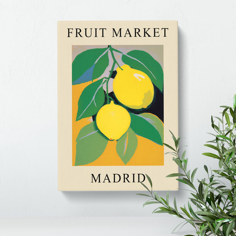 XMKTMKT-387 Lemon Madrid Fruit Market - Wrapped Canvas Print, 50cm H x 35cm W x 3cm D