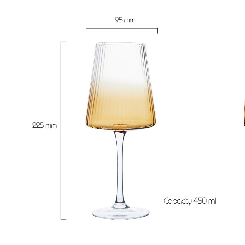 Empire Wine Glasses, Amber