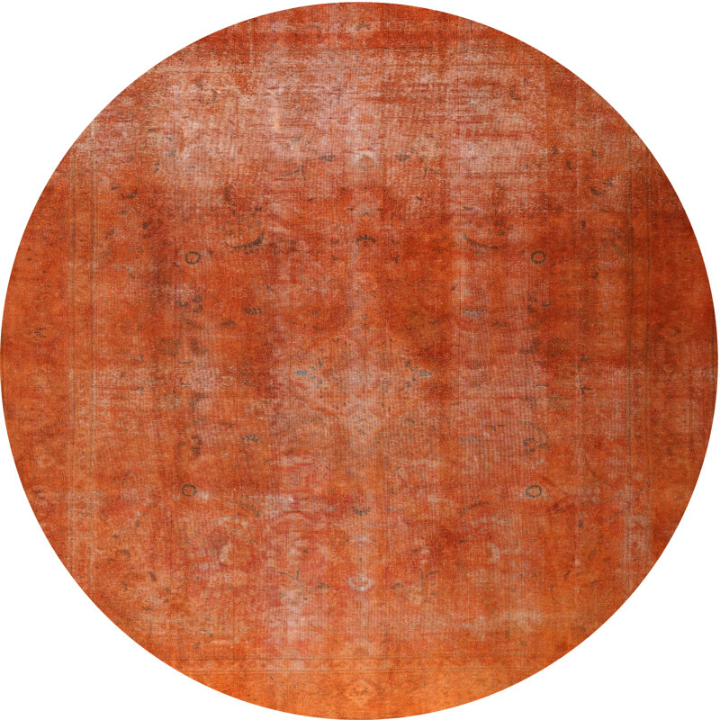 Tapis oriental multicolore tissé à la machine Ahylin, Rond 3 pi
