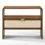 Ensemble de chambre à coucher 4 pièces en tissu beige moderne + toile de jute + noyer Castellanos-866372337