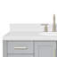 Meuble-lavabo simple gris ARIEL de 48 po avec plateau en quartz blanc Carrara et lavabo ovale-2125877693-2097113022