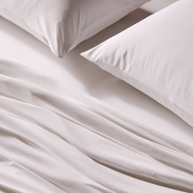 Cloudten Bedding Performance Jersey Sheet Set - Full (White), White, Full Sheet Set with 2 Pillowcases