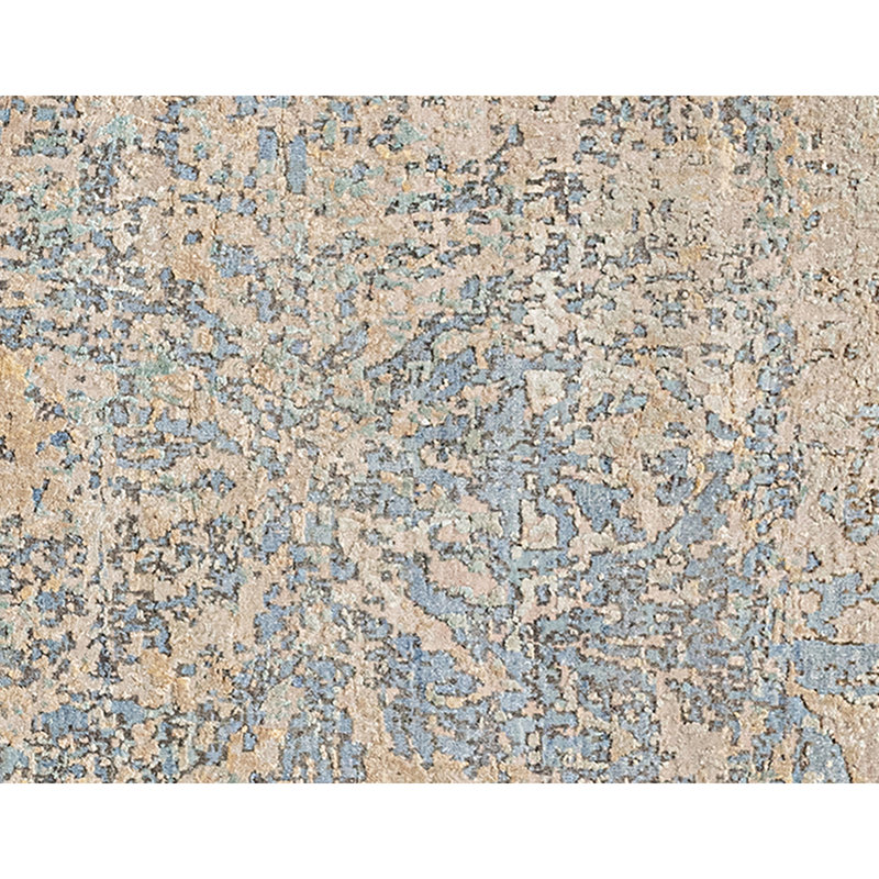 Tapis beige et bleu clair noué à la main de haute qualité, Rectangle de 5 pi x 8 pi