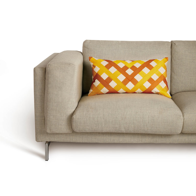 Medium Multicolor Embroidered Rectangular Feather Fill Pillow