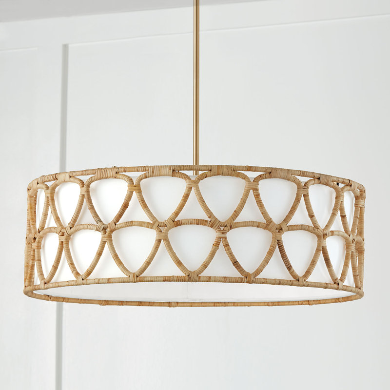 4 - Light Brass Drum Pendant