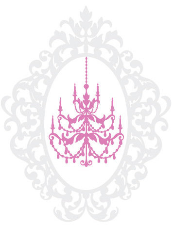 Non-Wall Damaging Wall Decal, White/Pink, 33" H x 42" W x 0.01" D