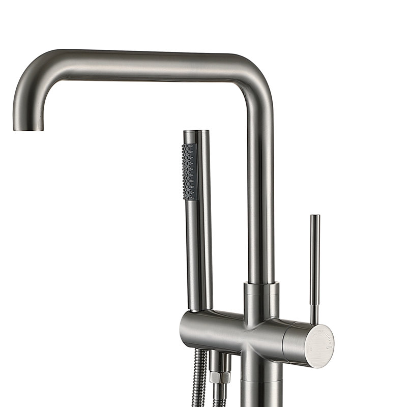 Freestanding Tub Filler with Diverter, Brushed Nickel