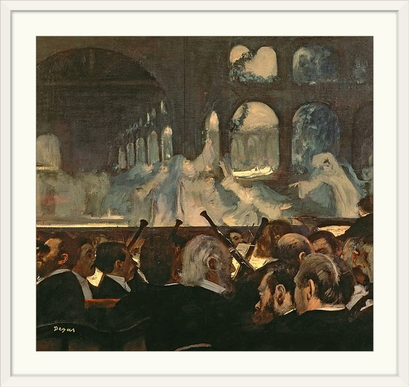 La scène de ballet de Meyerbeers, Opéra Robert le Diable, 1876 par Edgar Degas - reproduction imprimée, Cadre blanc