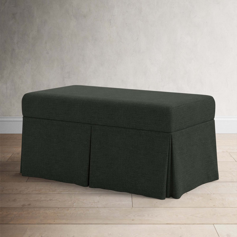 Wyatt Upholstered Storage Bench, Classic Black Linen