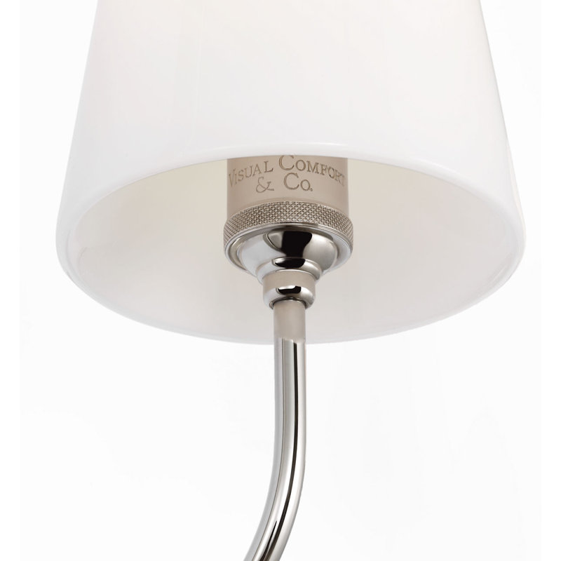 Vendome Double Sconce with White Glass, Polished Nickel
