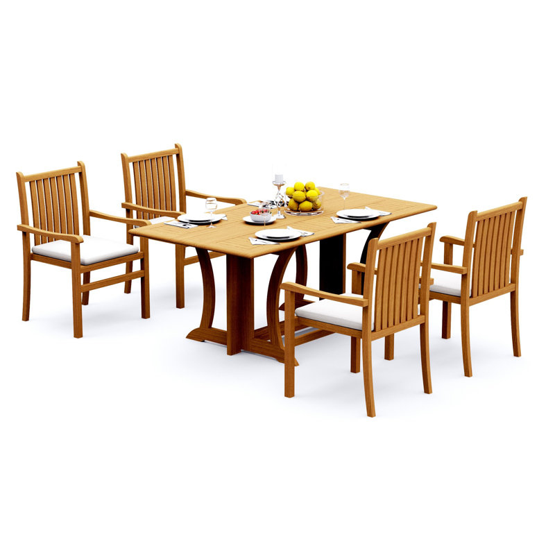 Cahyo Outdoor - Piece Teak Dining Set, 4