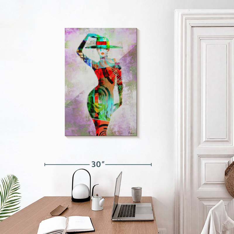 Femme de la Navette dans l'abstrait, H 30 po x l 20 po