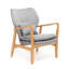 [Vidéo fournie] CHAISE CLUB, fauteuil club à structure en bois, gris