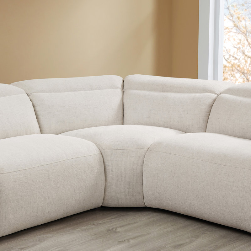 Canapé modulaire inclinable électrique Alaylah Wall-Hugger, Symétrique, H 39,4 po x l 125,2 po x P 125,2 po