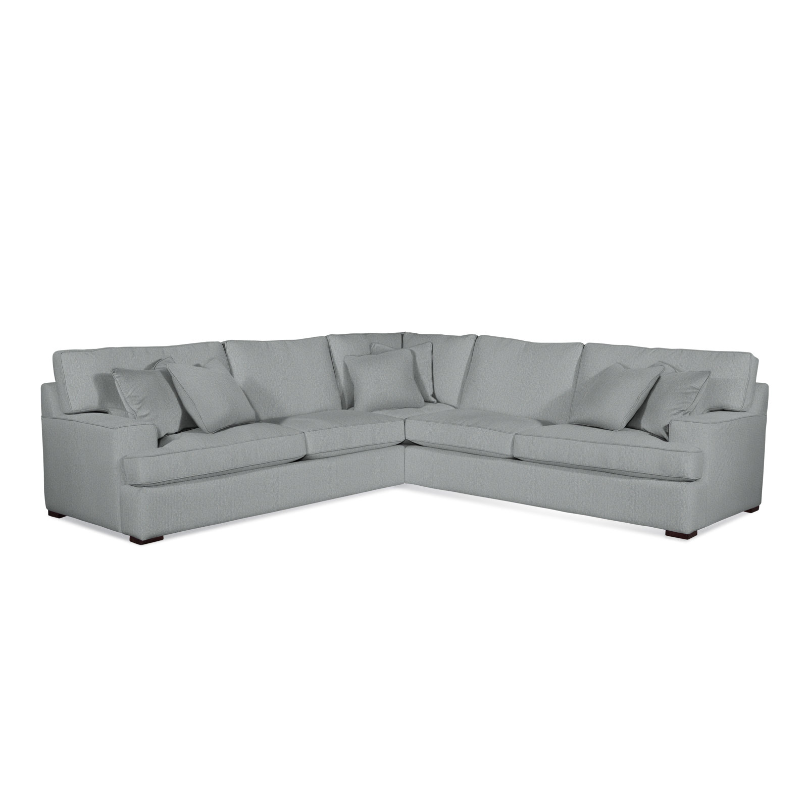 Sadie L-Sectional, Light Blue Performance Fabric; 0851-55, Java Finish