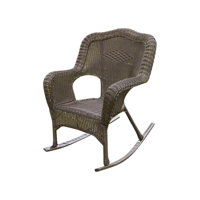 Chaise berçante de patio en résine Hishen, Couleur pacane vieillie