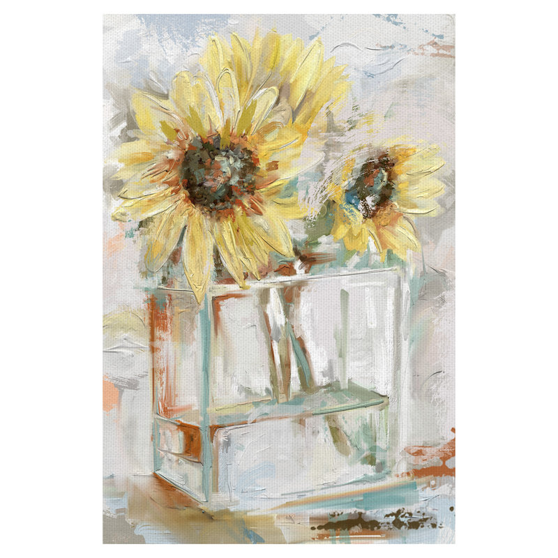 « tournesols », reproduction d’art sur toile non encadrée, H 36 po x l 24 po x P 1,5 po