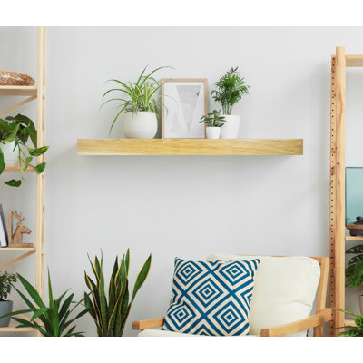 Tablette flottante en bois de chêne massif Lashundra