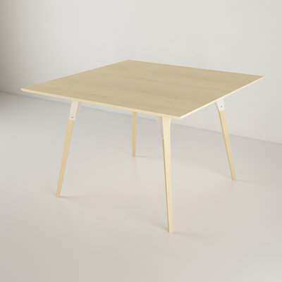 Clarke Square with Solid Wood and Steel Base Dining Table