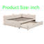 Lit de jour rembourré avec lit gigogne simple coulissant, lit double avec dossier rembourré en forme de L, aucun sommier tapissier requis, conception à rayures verticales modernes, lit peu encombrant pour la chambre à coucher-1071614795