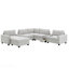 Canapé modulaire rembourré en chenille de 104 po avec repose-pieds mobile et 2 consoles multifonctionnelles-1096698707