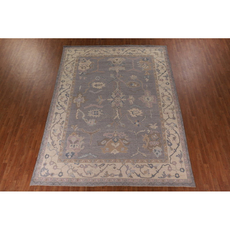 Tapis gris / bleu Oushak 9 x 12