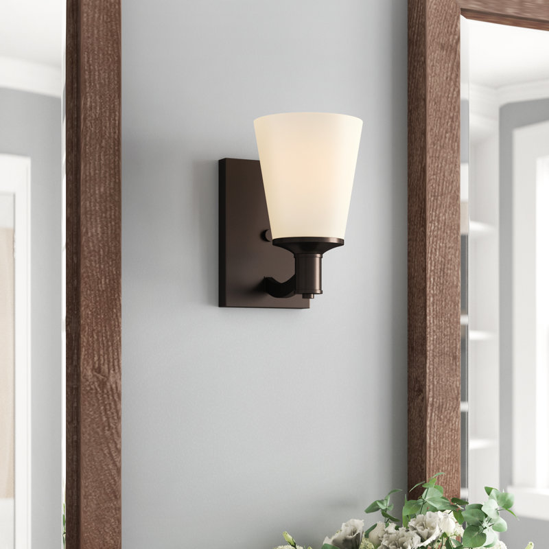 Applique murale de salle de bain 1 lumière Alejandre, Bronze forêt