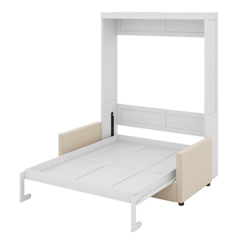 Grand lit escamotable avec coussin, Blanc